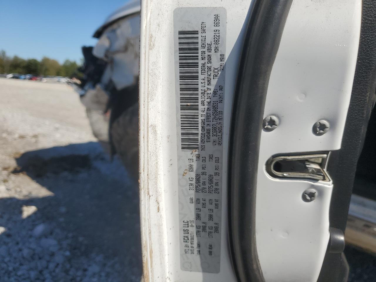 2017 Ram 1500 Slt VIN: 3C6RR7LT2HG508531 Lot: 85893015