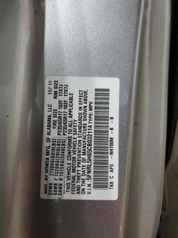 2012 Honda Odyssey Exl VIN: 5FNRL5H65CB032114 Lot: 86235385