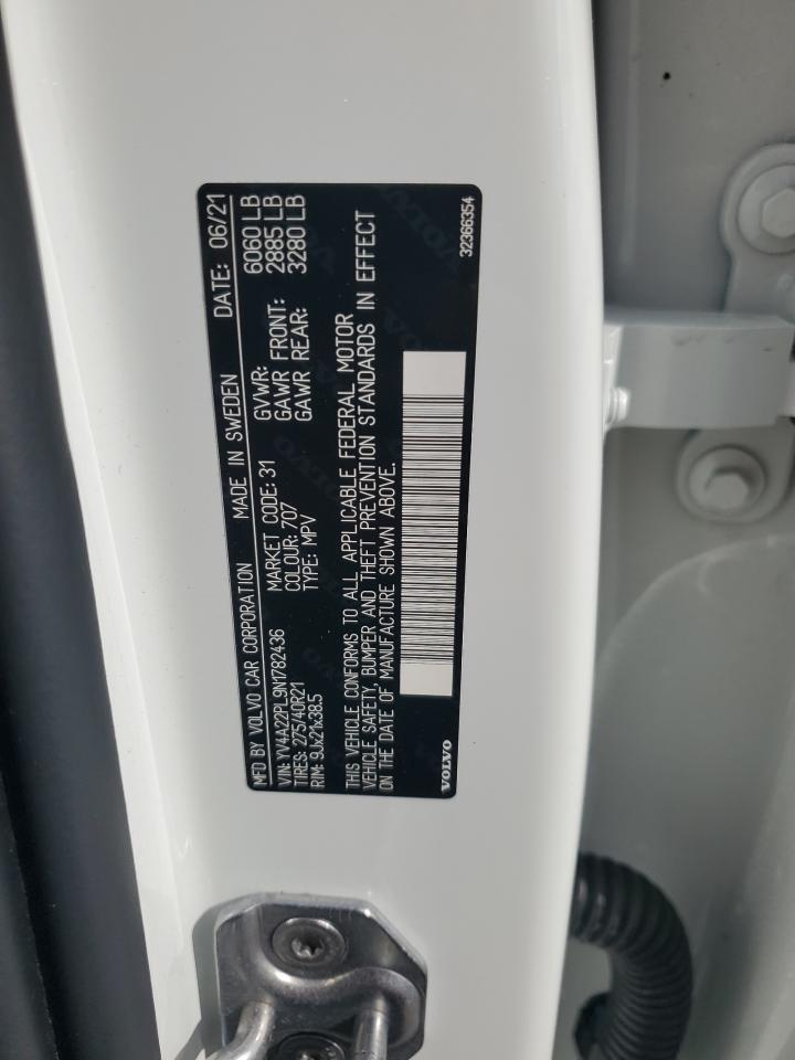 2022 Volvo Xc90 T6 Inscription VIN: YV4A22PL9N1782436 Lot: 84789925