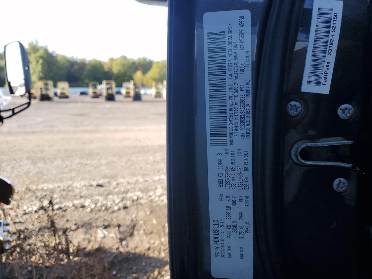 2019 Ram 3500 Big Horn VIN: 3C63R3DL9KG659032 Lot: 84580435