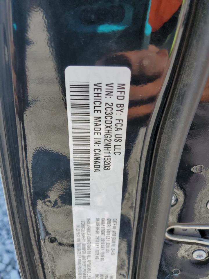 2022 Dodge Charger Gt VIN: 2C3CDXHG2NH115203 Lot: 86073515