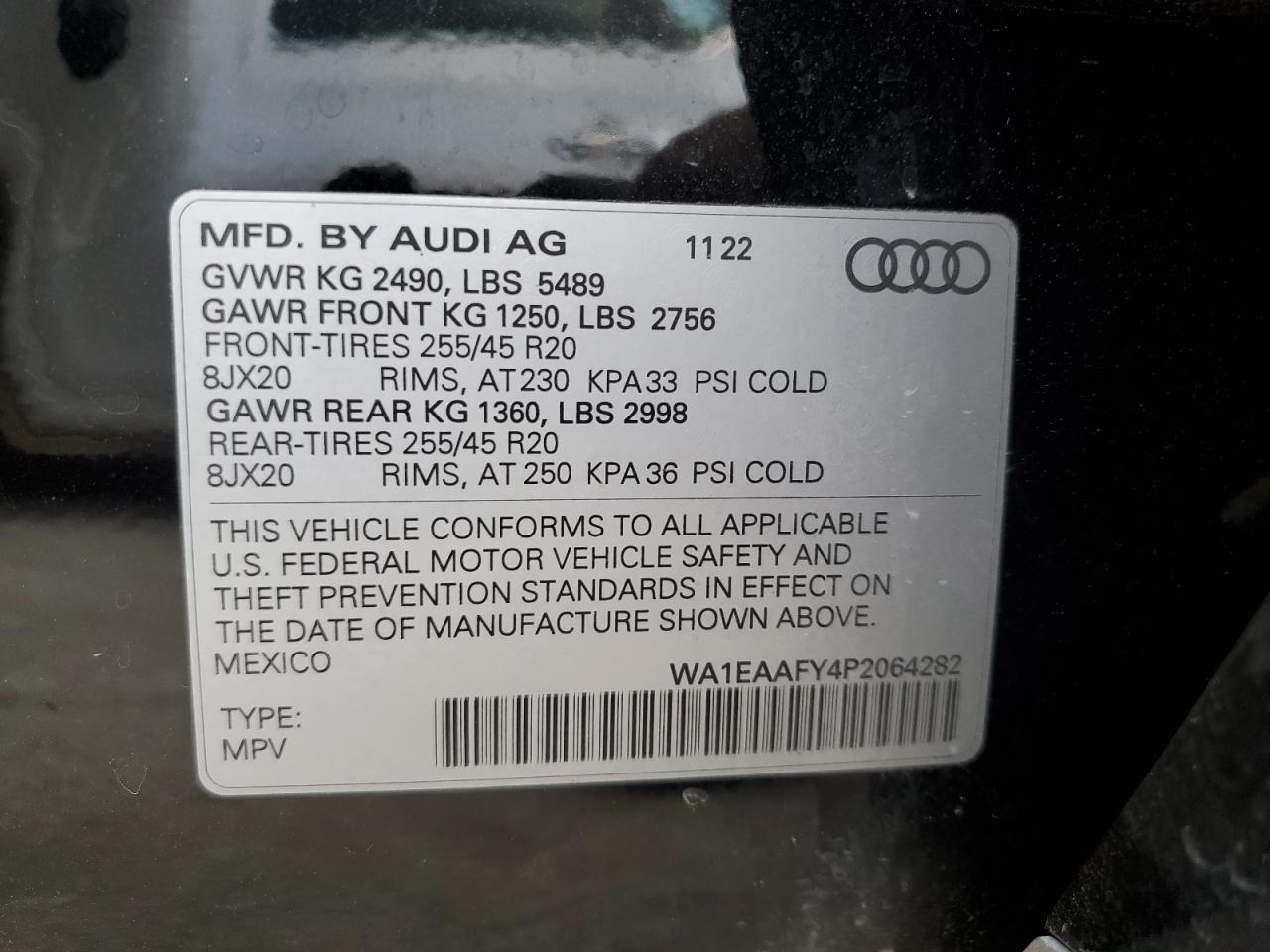 2023 Audi Q5 Premium Plus 45 VIN: WA1EAAFY4P2064282 Lot: 85900165