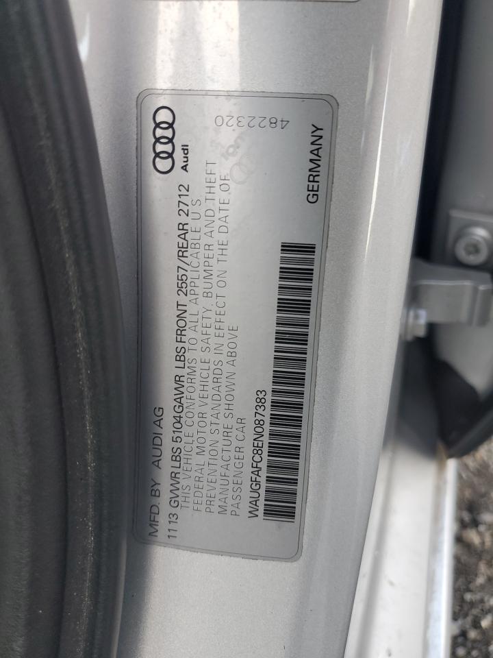 2014 Audi A6 Premium Plus VIN: WAUGFAFC8EN087383 Lot: 85152245