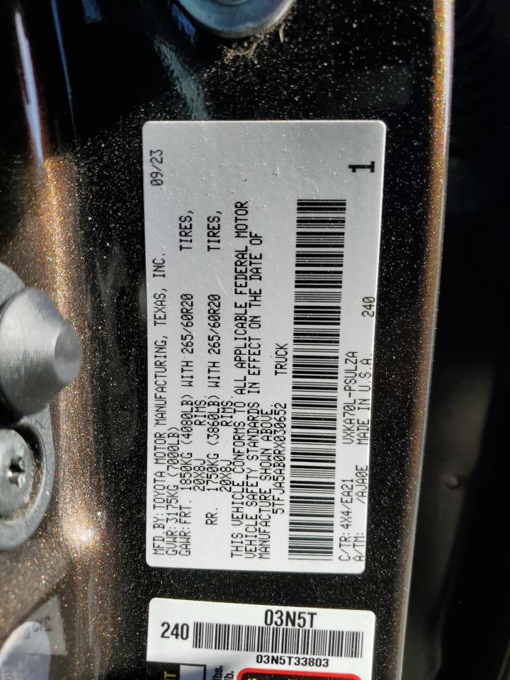 2024 Toyota Tundra Crewmax Limited VIN: 5TFJA5AB0RX030652 Lot: 84927815