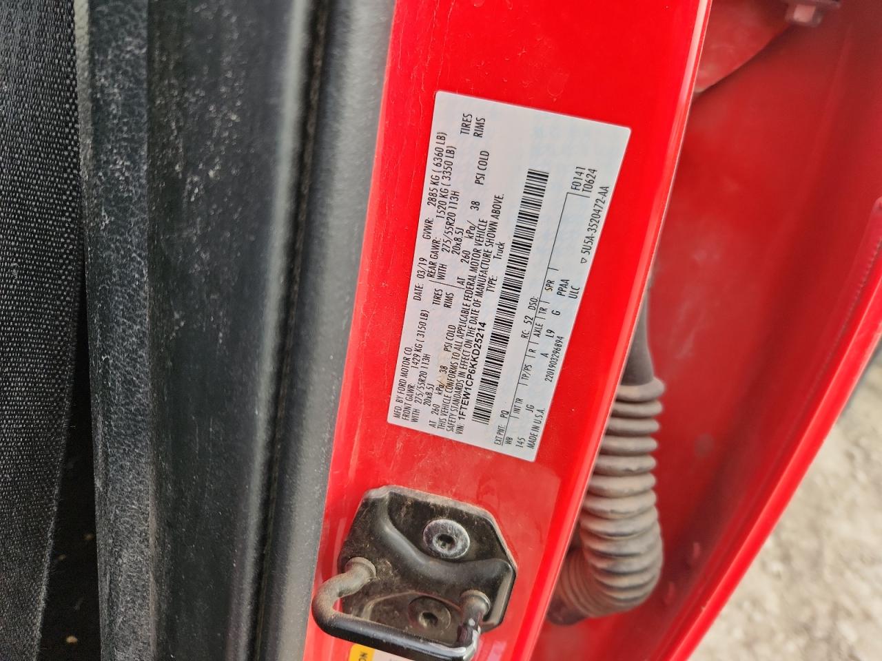 2019 Ford F150 Supercrew VIN: 1FTEW1CP6KKD25214 Lot: 86066385