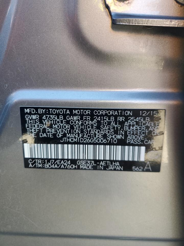 2016 Lexus Is 300 VIN: JTHCM1D26G5006710 Lot: 81913275