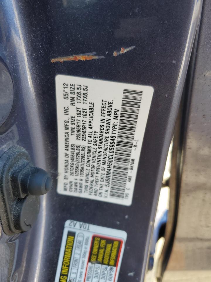 2012 Honda Cr-V Ex VIN: 5J6RM4H50CL059646 Lot: 84266435