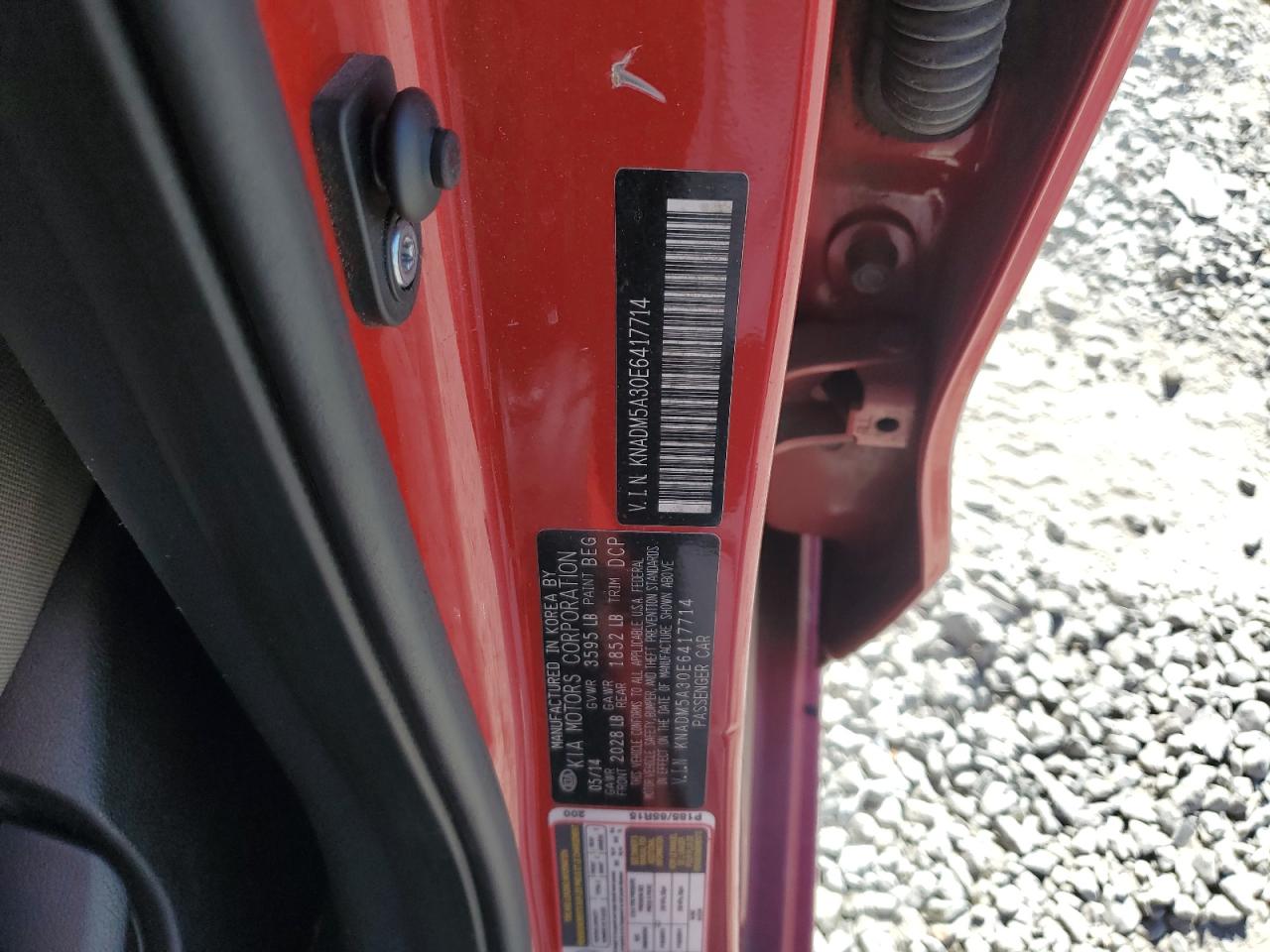 2014 Kia Rio Lx VIN: KNADM5A30E6417714 Lot: 86631395