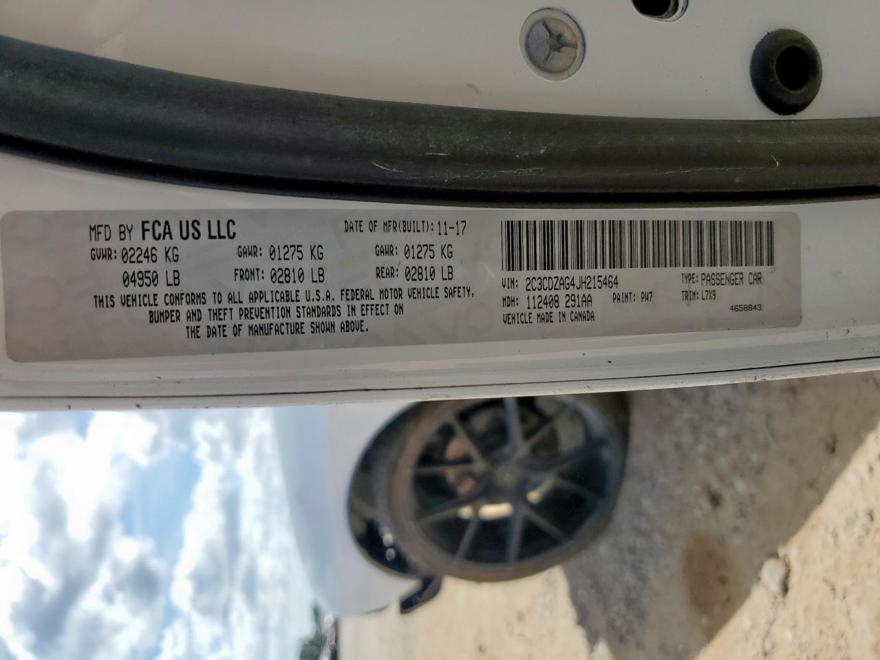 2018 Dodge Challenger Sxt VIN: 2C3CDZAG4JH215464 Lot: 85296145