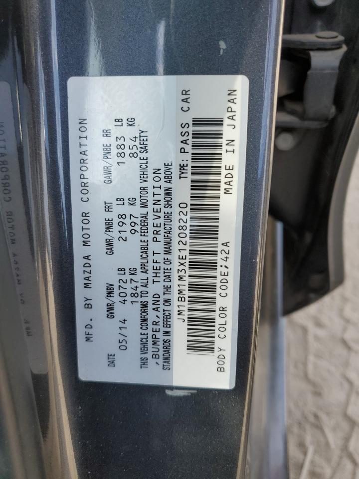 2014 Mazda 3 Grand Touring VIN: JM1BM1M3XE1208220 Lot: 84967725