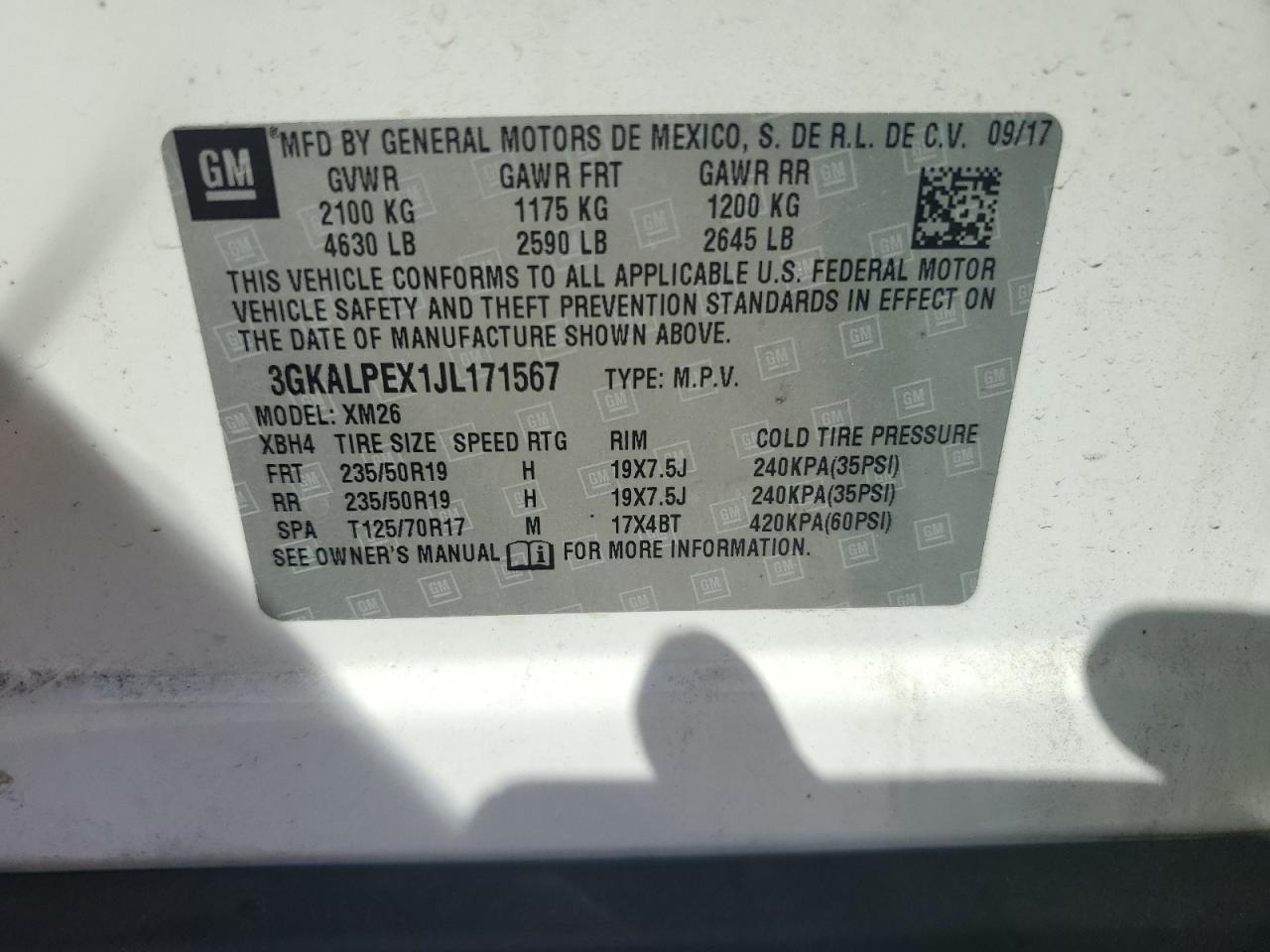 2018 GMC Terrain Slt VIN: 3GKALPEX1JL171567 Lot: 86668355