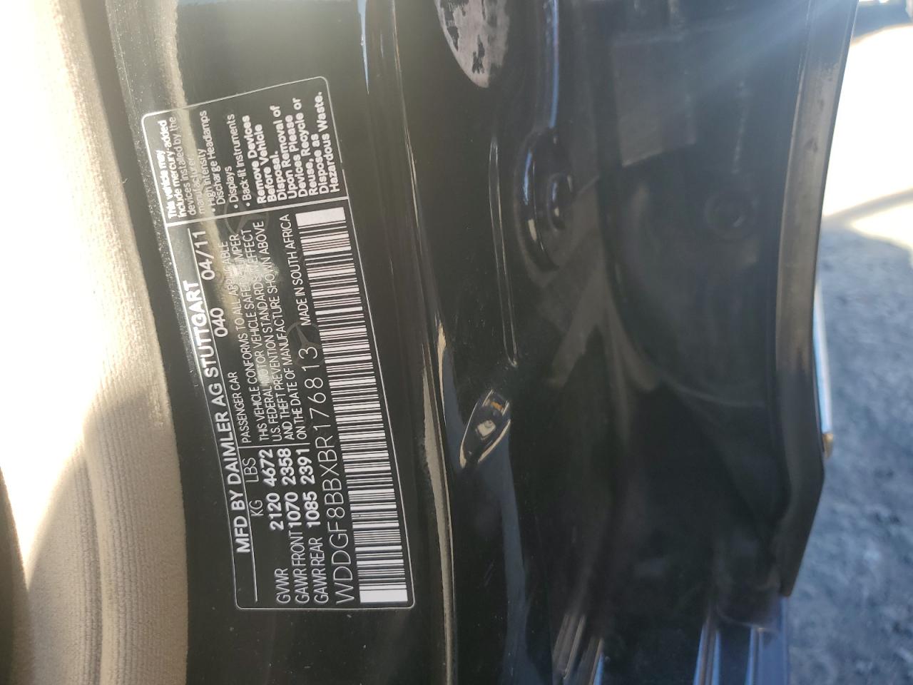 2011 Mercedes-Benz C 300 4Matic VIN: WDDGF8BBXBR176813 Lot: 82221885