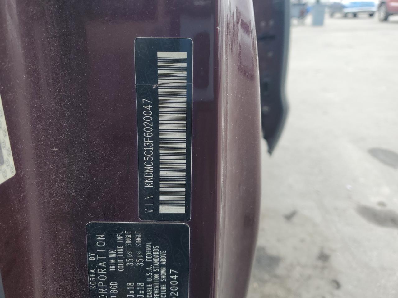 2015 Kia Sedona Ex VIN: KNDMC5C13F6020047 Lot: 85277065