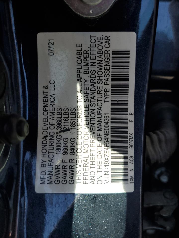2022 Honda Insight Ex VIN: 19XZE4F54NE004361 Lot: 82573005