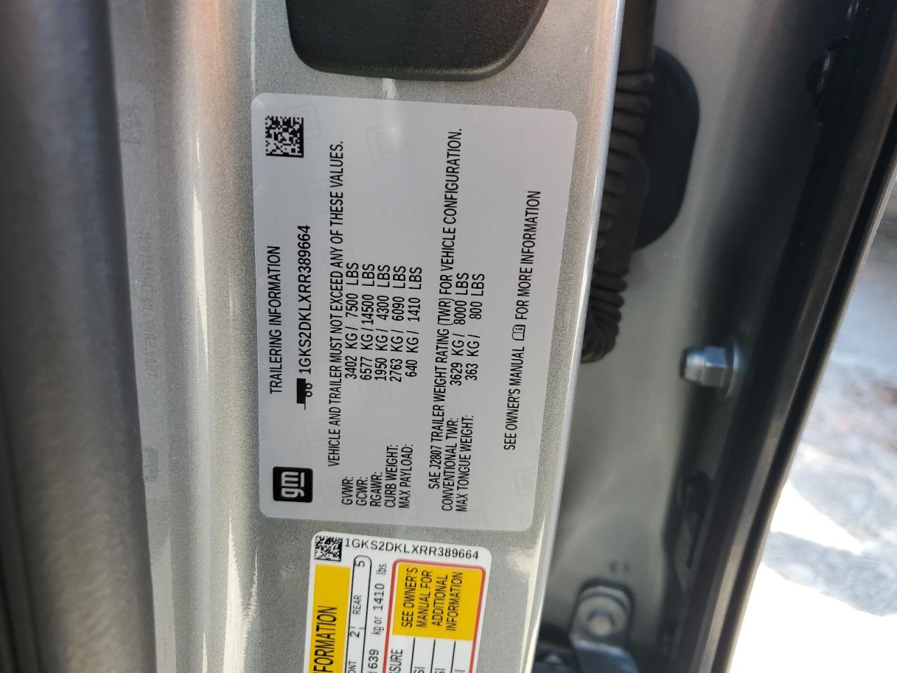 2024 GMC Yukon Denali VIN: 1GKS2DKLXRR389664 Lot: 84628675