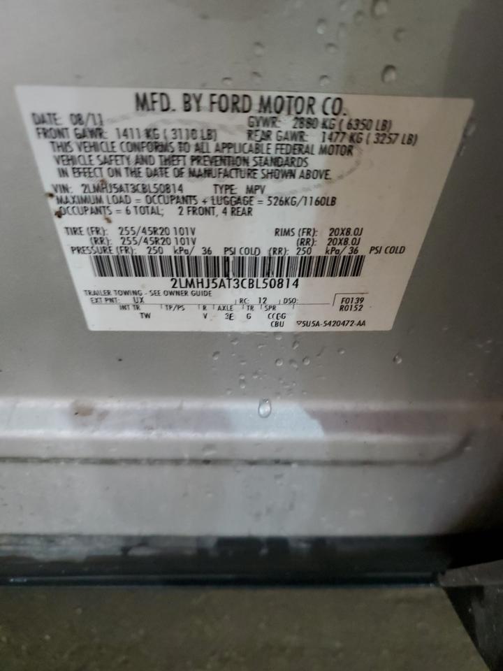 2012 Lincoln Mkt VIN: 2LMHJ5AT3CBL50814 Lot: 90647545