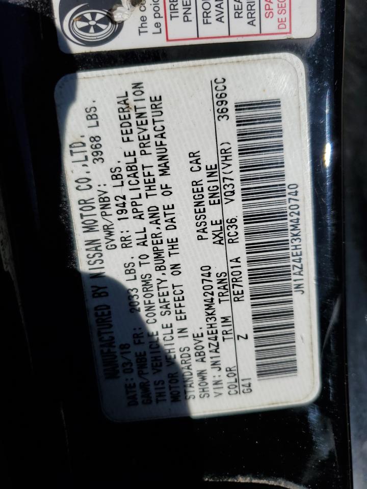 2019 Nissan 370Z Base VIN: JN1AZ4EH3KM420740 Lot: 86107515