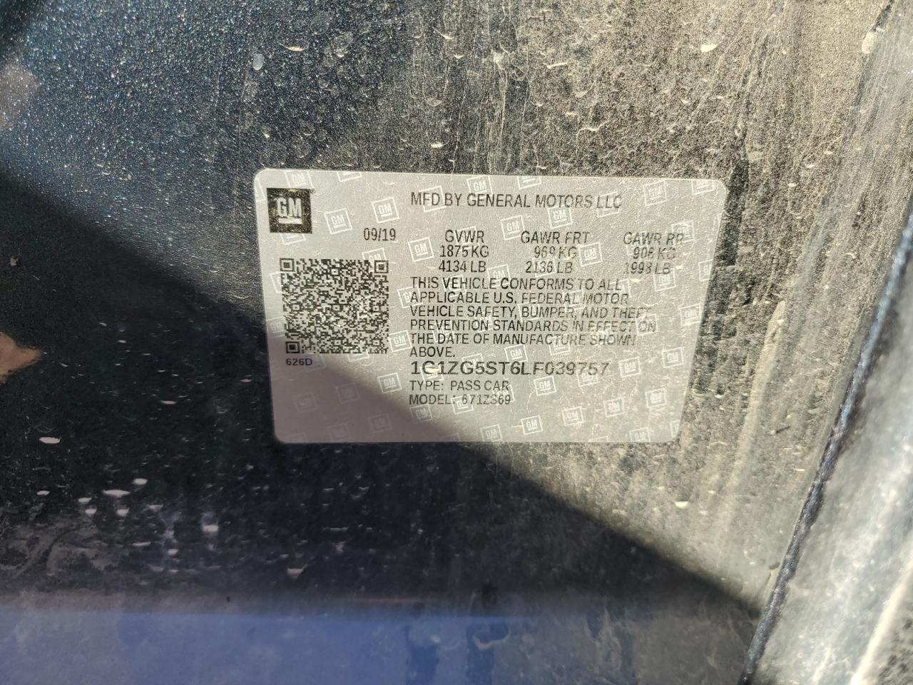 2020 Chevrolet Malibu Rs VIN: 1G1ZG5ST6LF039757 Lot: 82611095