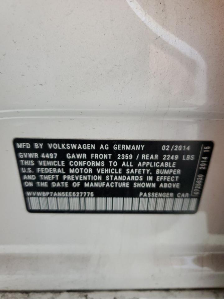 2014 Volkswagen Cc Sport VIN: WVWBP7AN5EE527775 Lot: 82386095
