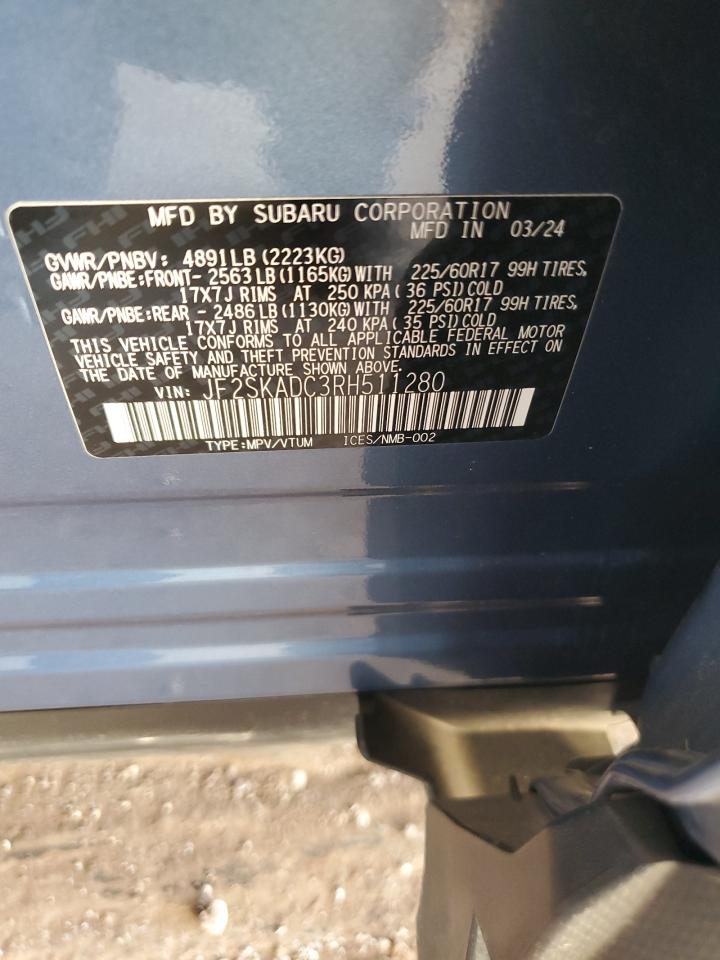 2024 Subaru Forester Premium VIN: JF2SKADC3RH511280 Lot: 84187505