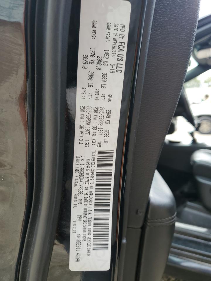 2019 Dodge Durango Gt VIN: 1C4RDHDG4KC779261 Lot: 86430575