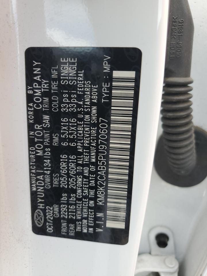 2023 Hyundai Kona Se VIN: KM8K2CAB5PU970607 Lot: 83945585