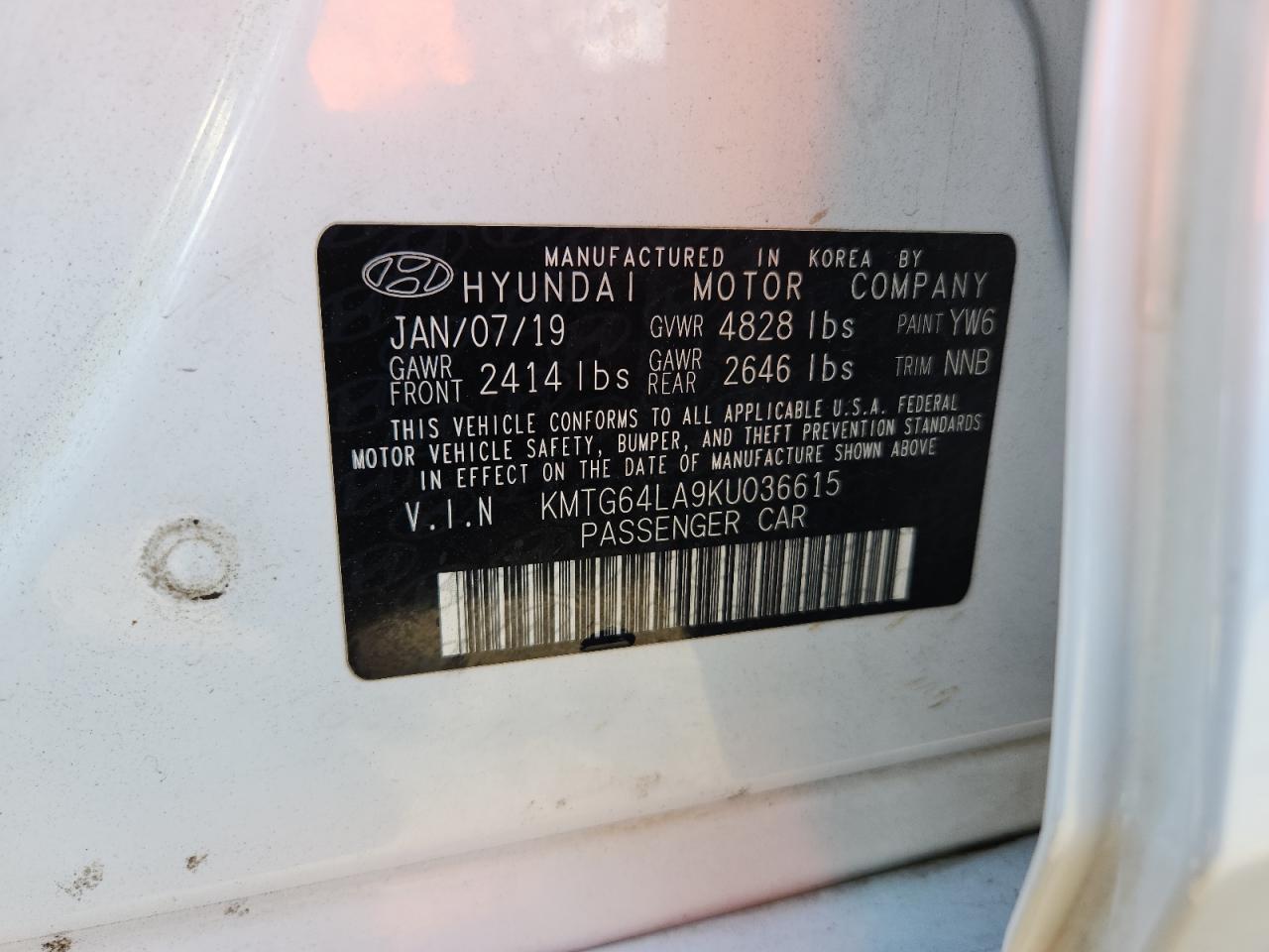 2019 Genesis G70 Advanced VIN: KMTG64LA9KU036615 Lot: 85713765