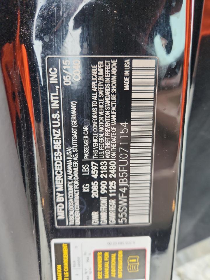 2015 Mercedes-Benz C 300 VIN: 55SWF4JB5FU071154 Lot: 85337285