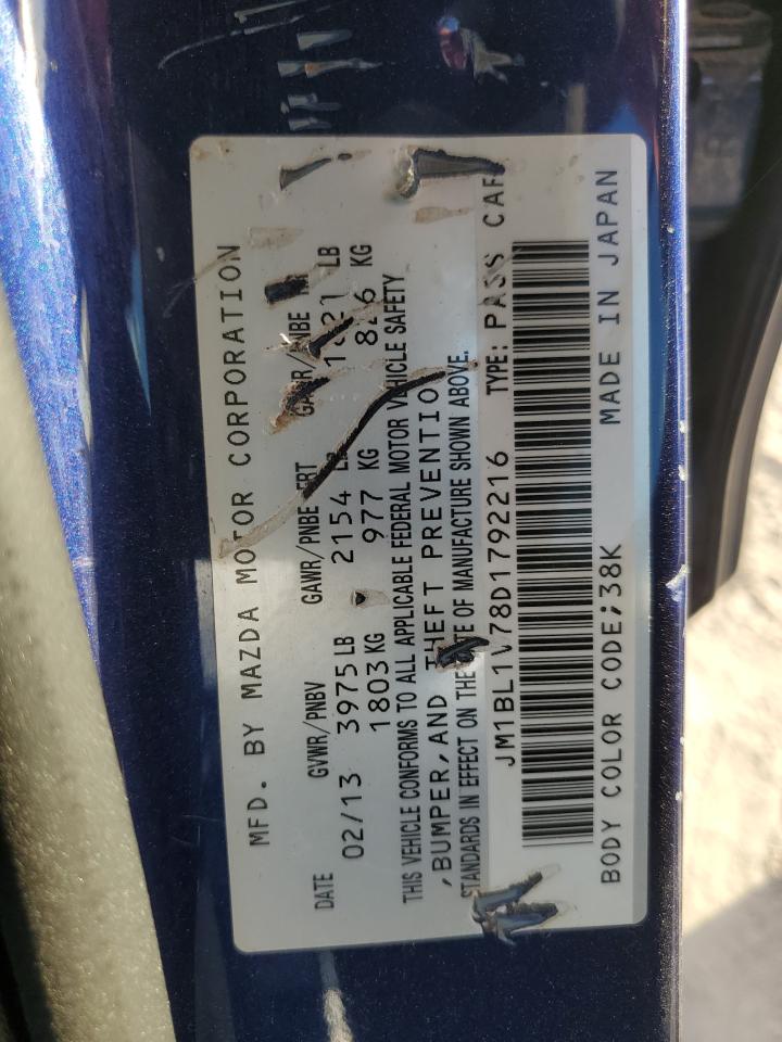 2013 Mazda 3 I VIN: JM1BL1V78D1792216 Lot: 90686335