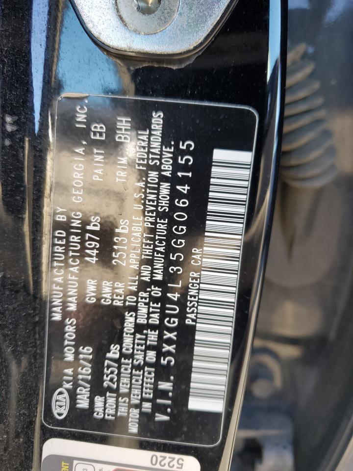 2016 Kia Optima Ex VIN: 5XXGU4L35GG064155 Lot: 86102545