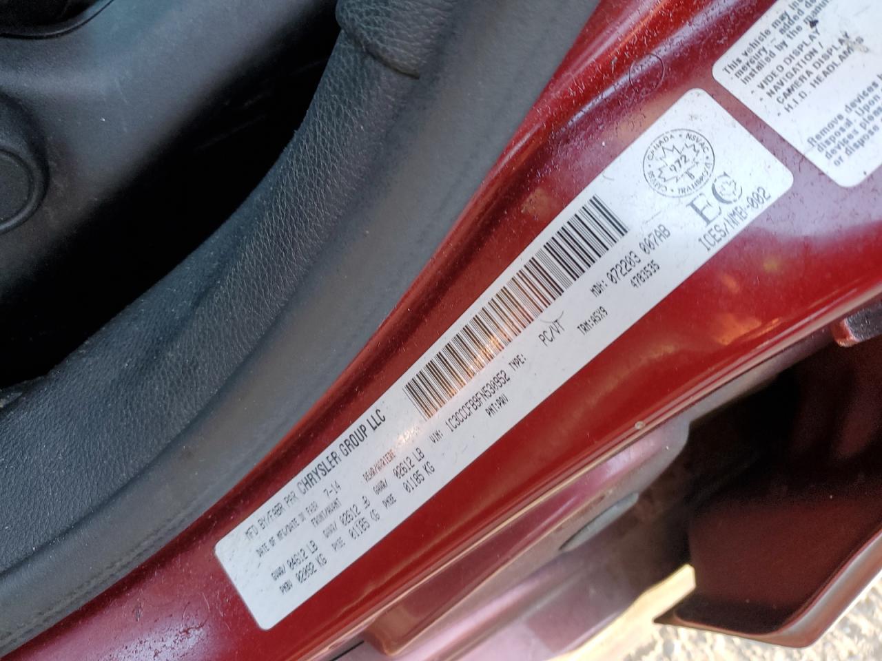 2015 Chrysler 200 Lx VIN: 1C3CCCFB9FN530952 Lot: 84394415