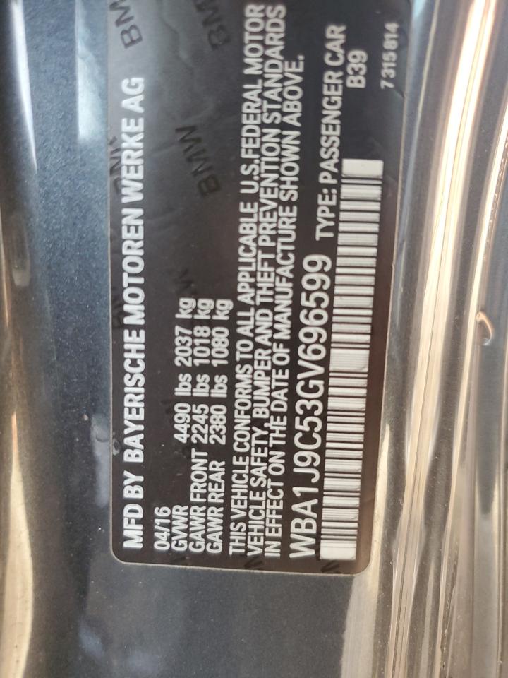 2016 BMW M235Xi VIN: WBA1J9C53GV696599 Lot: 85479385