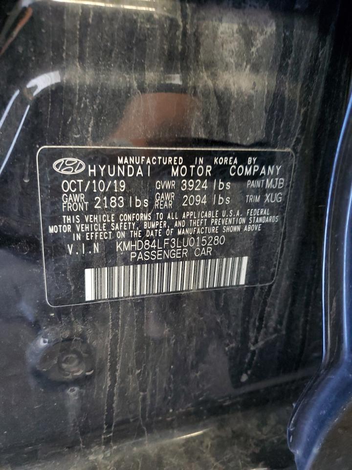 2020 Hyundai Elantra Sel VIN: KMHD84LF3LU015280 Lot: 82327595