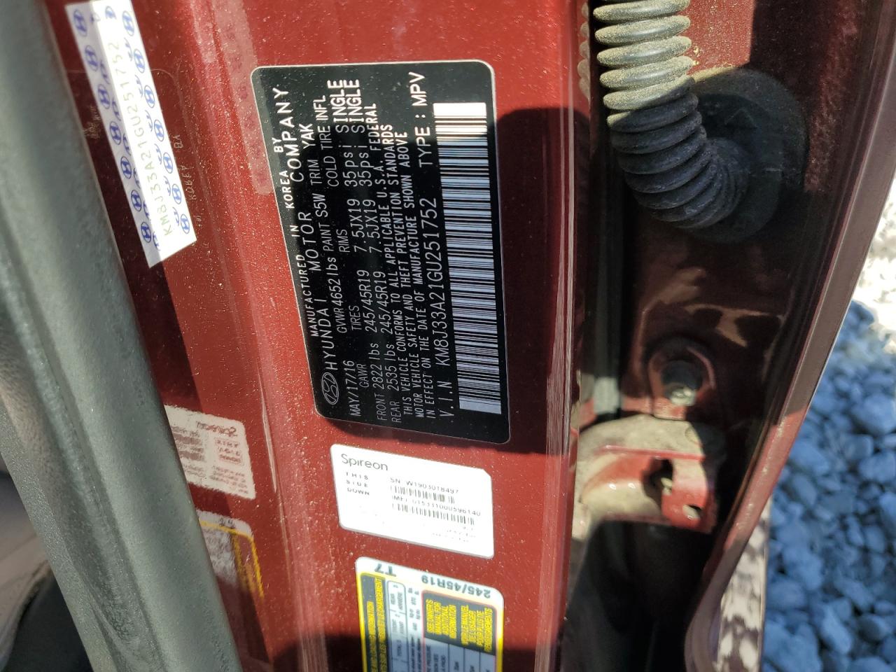 2016 Hyundai Tucson Limited VIN: KM8J33A21GU251752 Lot: 85297825