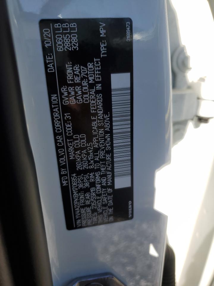 2021 Volvo Xc90 T6 Momentum VIN: YV4A22PK6M1706954 Lot: 85730295