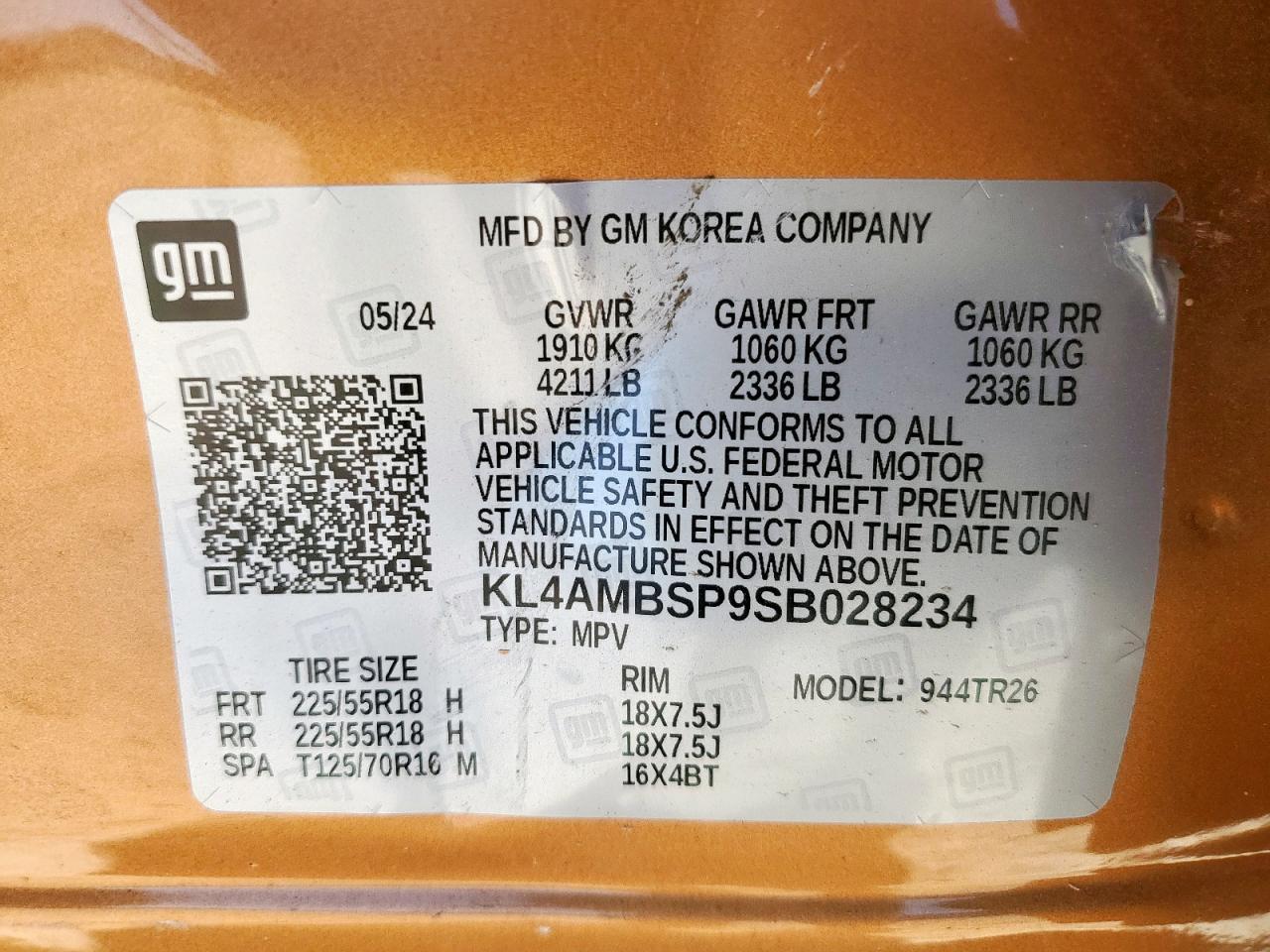 2025 Buick Encore Gx Preferred VIN: KL4AMBSP9SB028234 Lot: 86281045