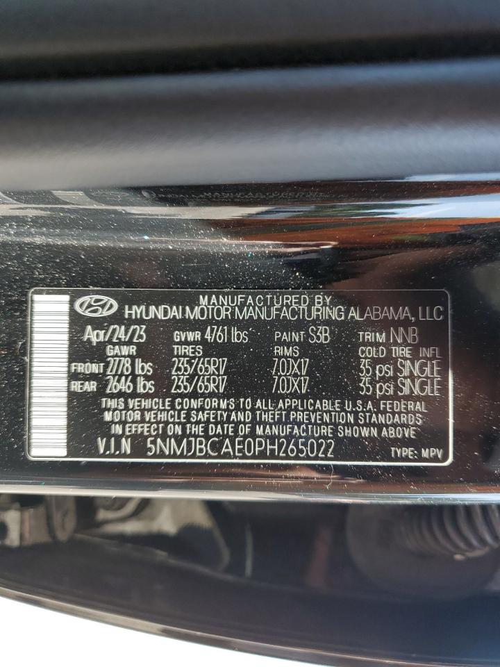 2023 Hyundai Tucson Sel VIN: 5NMJBCAE0PH265022 Lot: 84757005