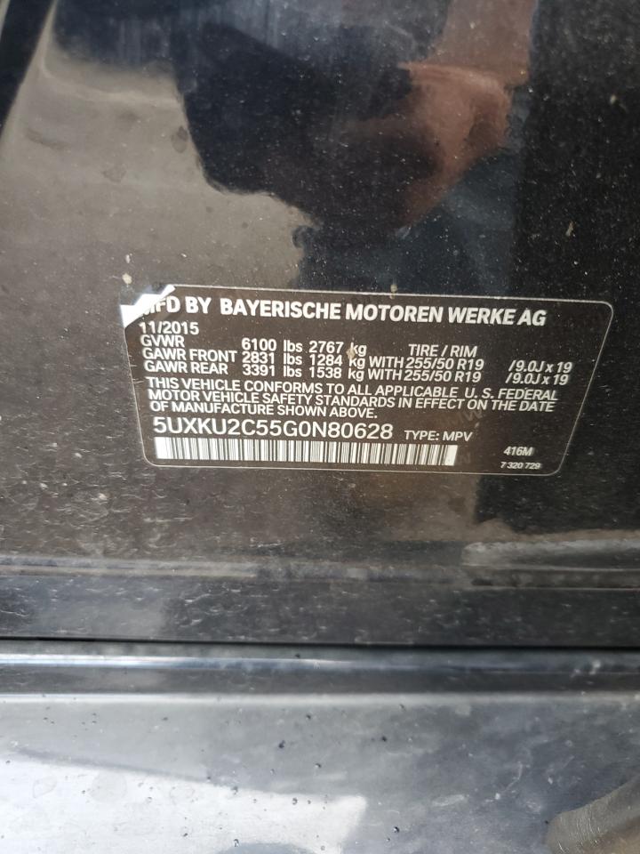 2016 BMW X6 xDrive35I VIN: 5UXKU2C55G0N80628 Lot: 85493345