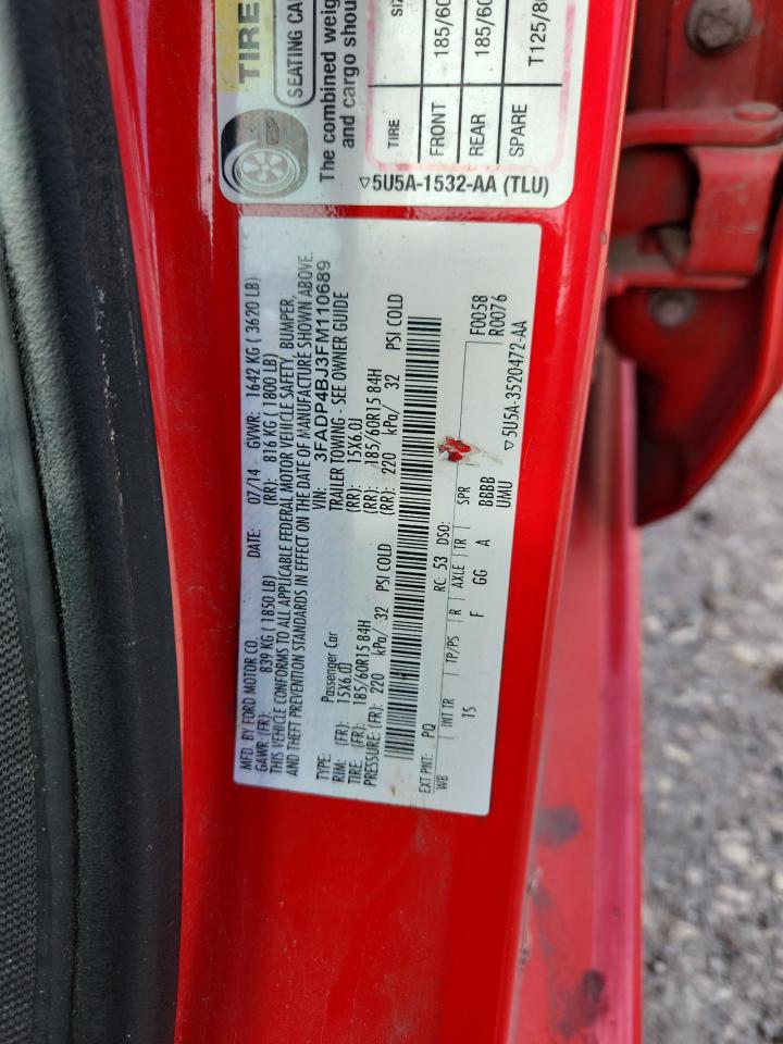 2015 Ford Fiesta Se VIN: 3FADP4BJ3FM110689 Lot: 84744465