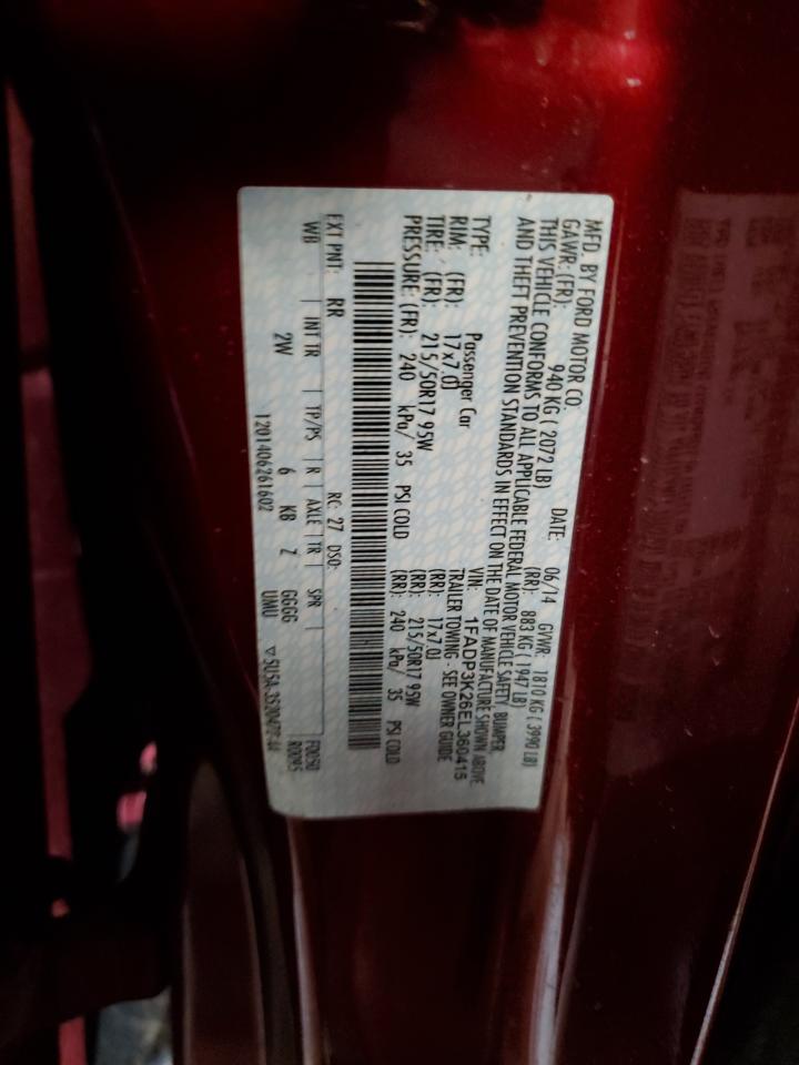 2014 Ford Focus Se VIN: 1FADP3K26EL360415 Lot: 83810545