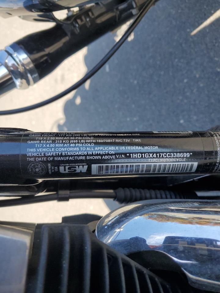 2012 Harley-Davidson Fxdb Dyna Street Bob VIN: 1HD1GX417CC338699 Lot: 84808385