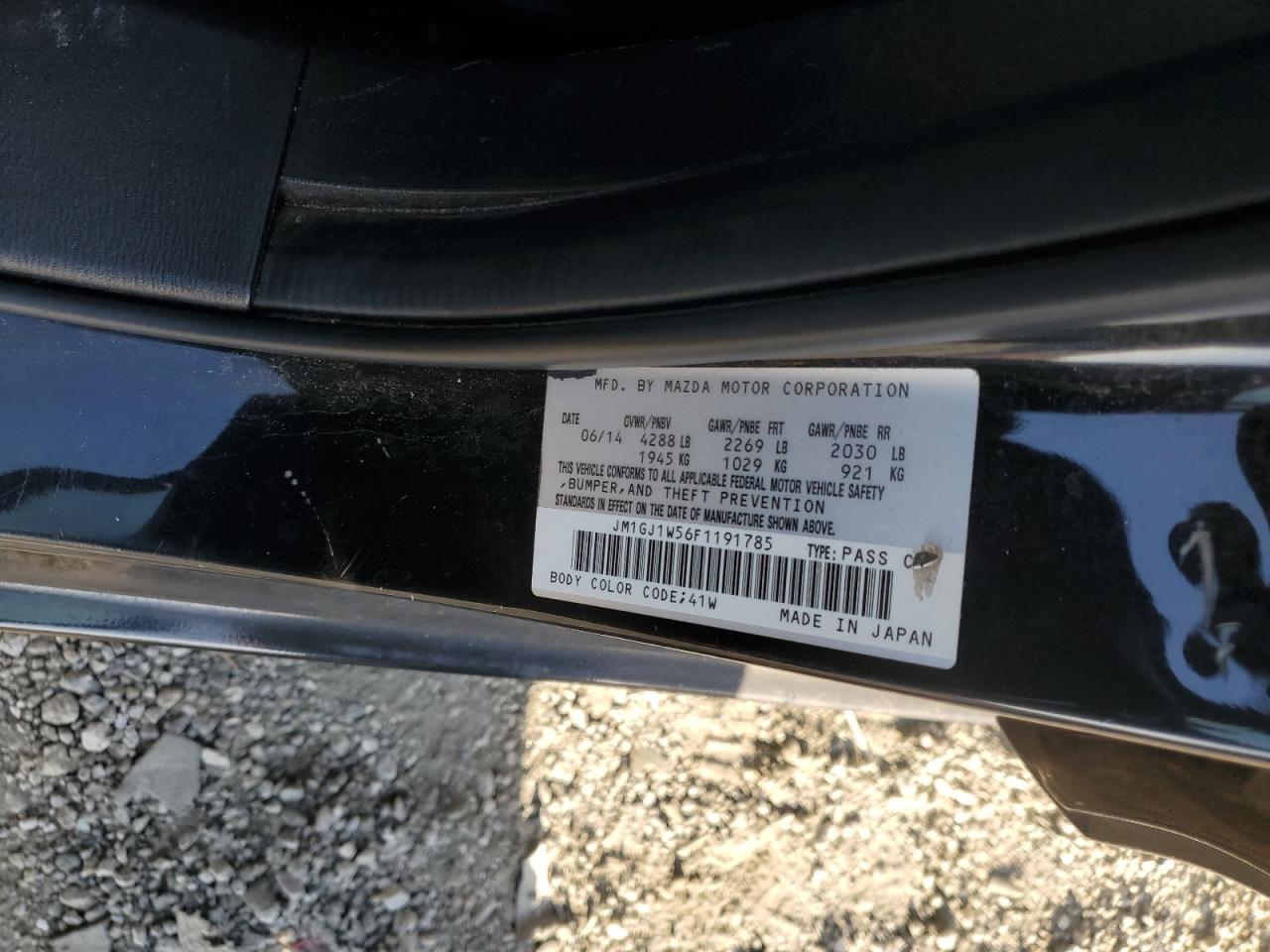 2015 Mazda 6 Grand Touring VIN: JM1GJ1W56F1191785 Lot: 81988075