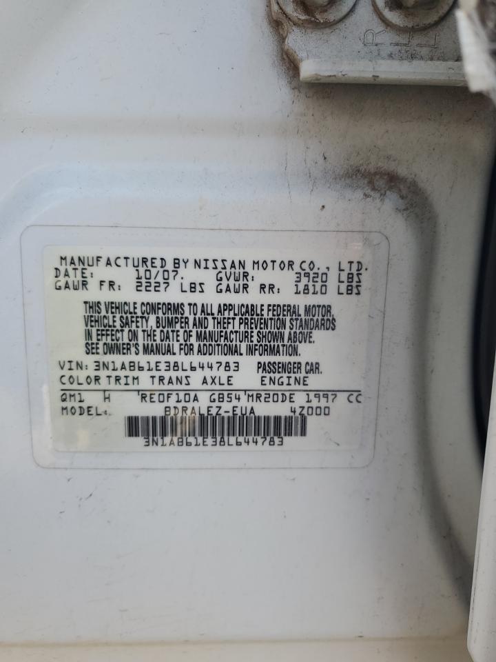 2008 Nissan Sentra 2.0 VIN: 3N1AB61E38L644783 Lot: 84455435