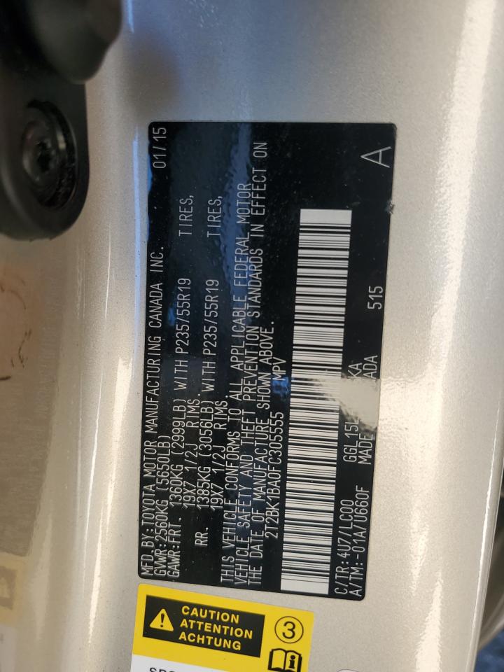 2015 Lexus Rx 350 Base VIN: 2T2BK1BA0FC305555 Lot: 82578885