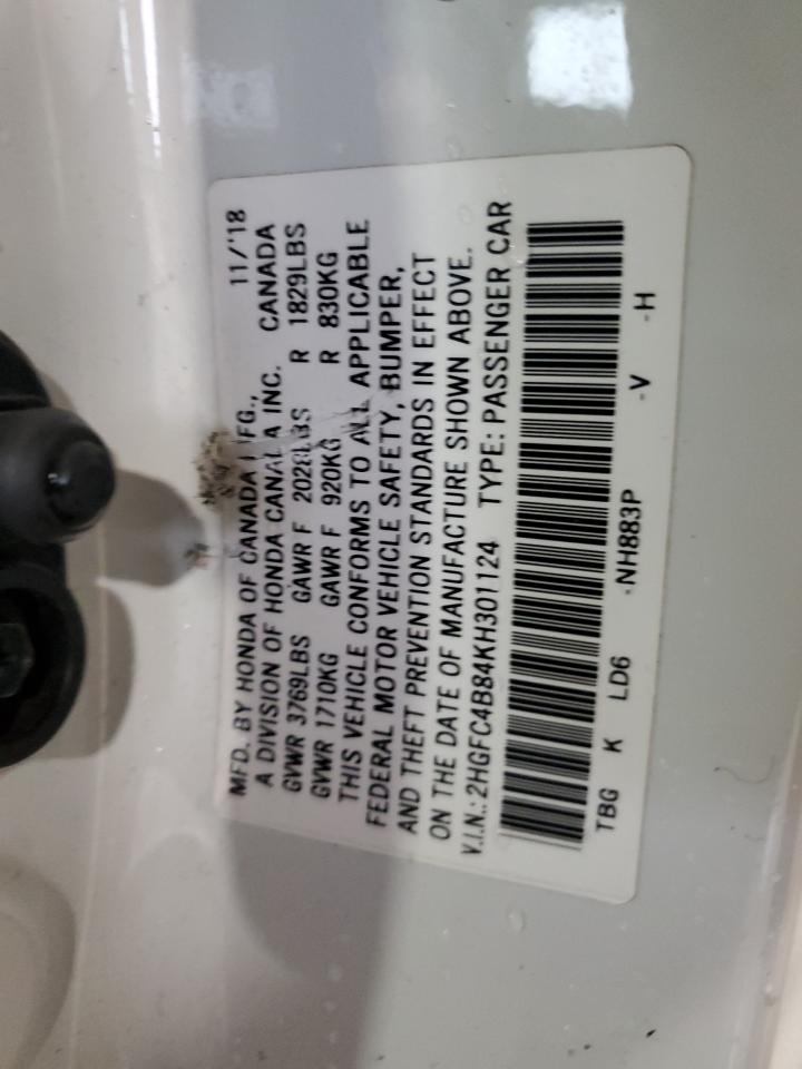 2019 Honda Civic Sport VIN: 2HGFC4B84KH301124 Lot: 90640475