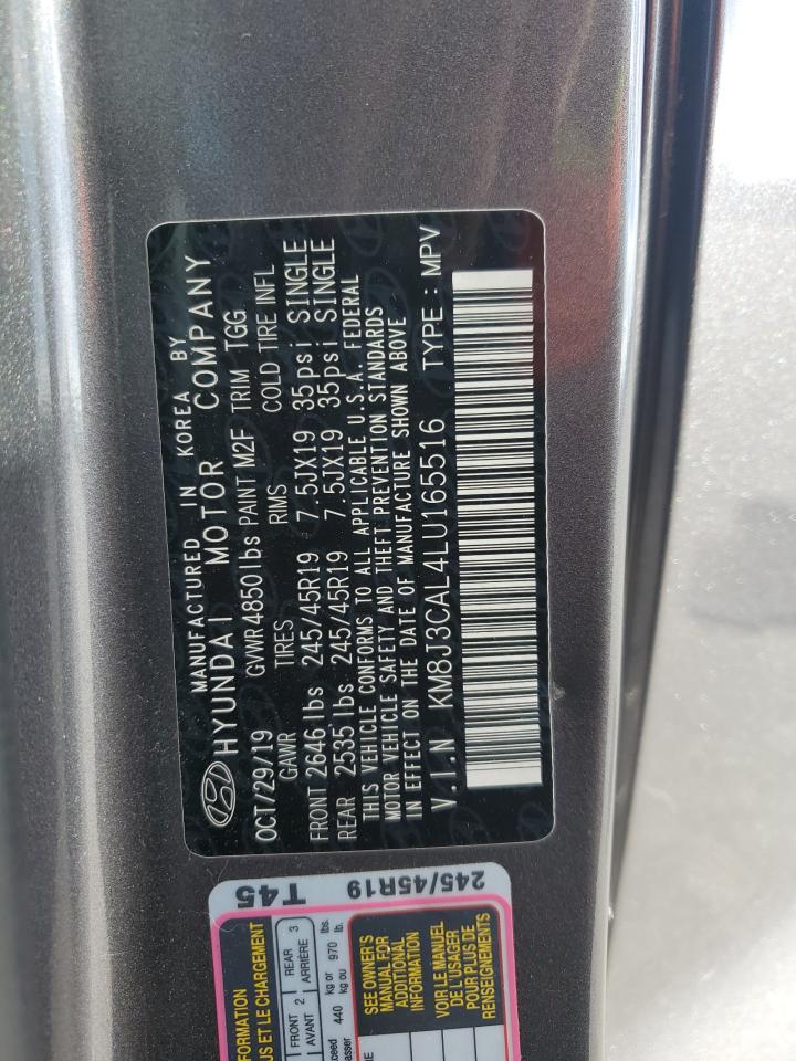 2020 Hyundai Tucson Limited VIN: KM8J3CAL4LU165516 Lot: 82278055