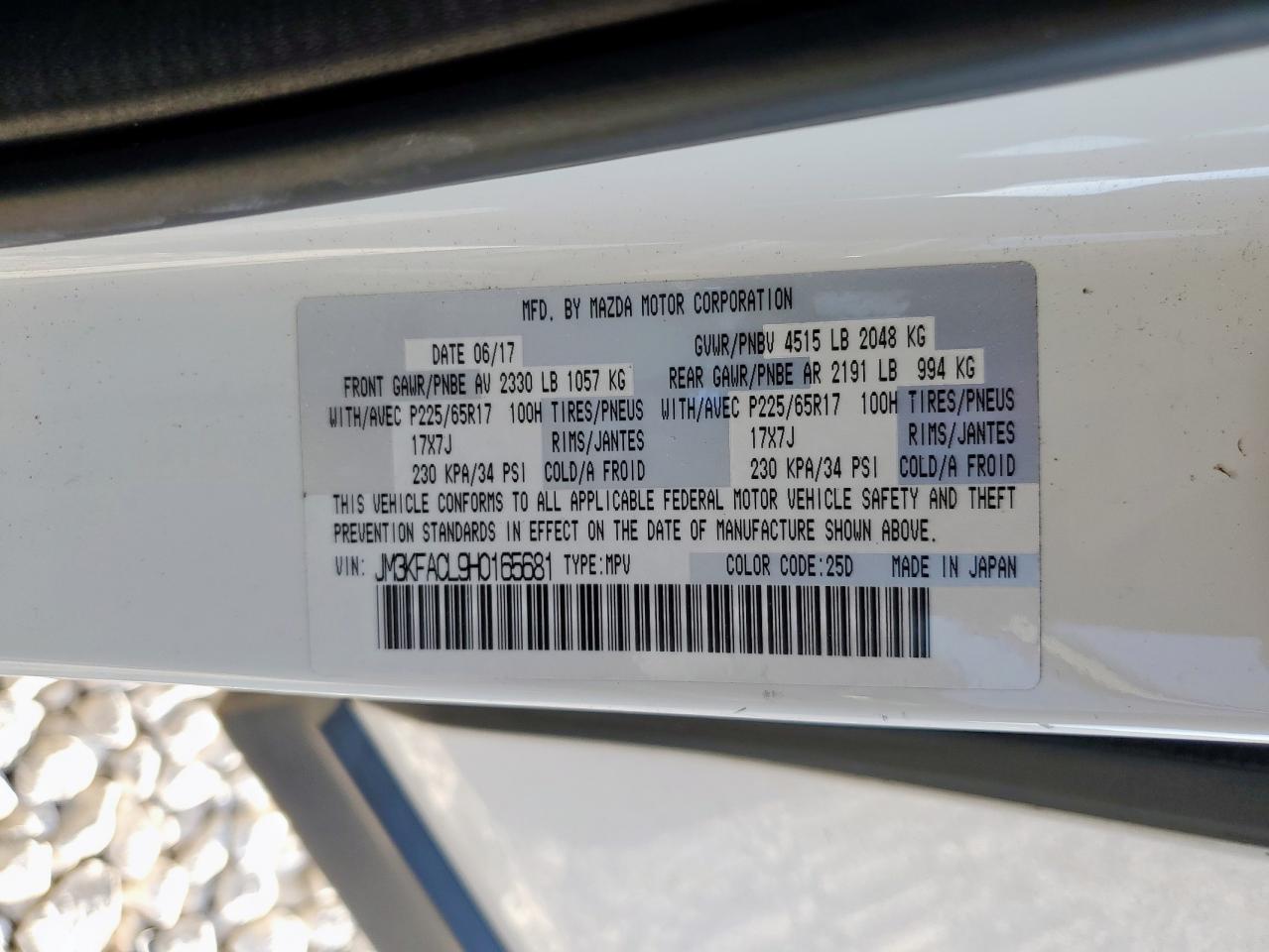 2017 Mazda Cx-5 Touring VIN: JM3KFACL9H0165681 Lot: 81945345