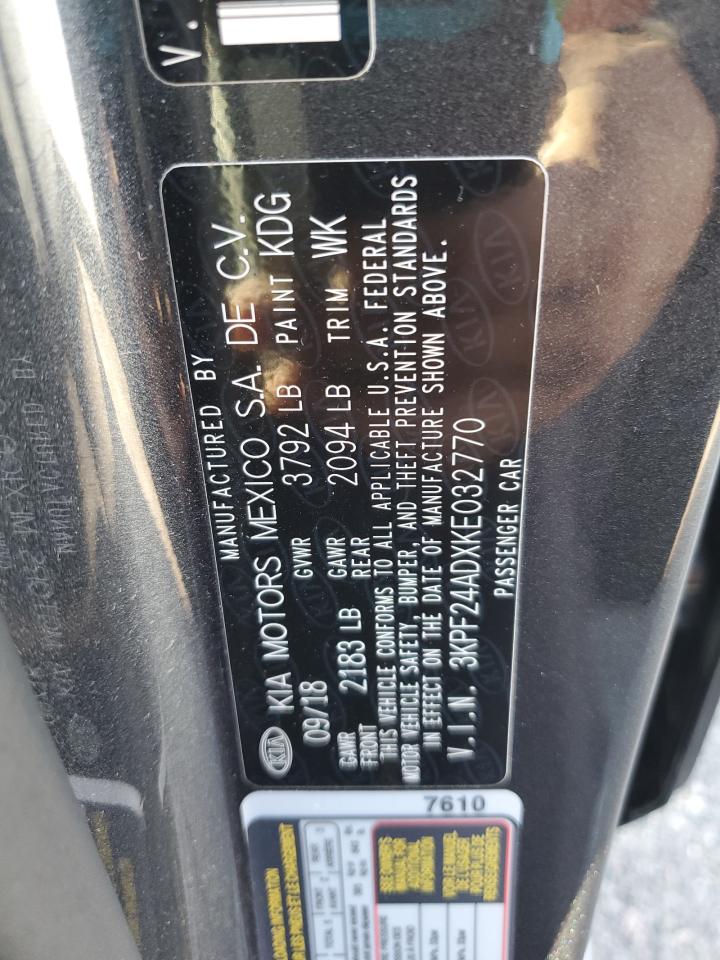 2019 Kia Forte Fe VIN: 3KPF24ADXKE032770 Lot: 85099345