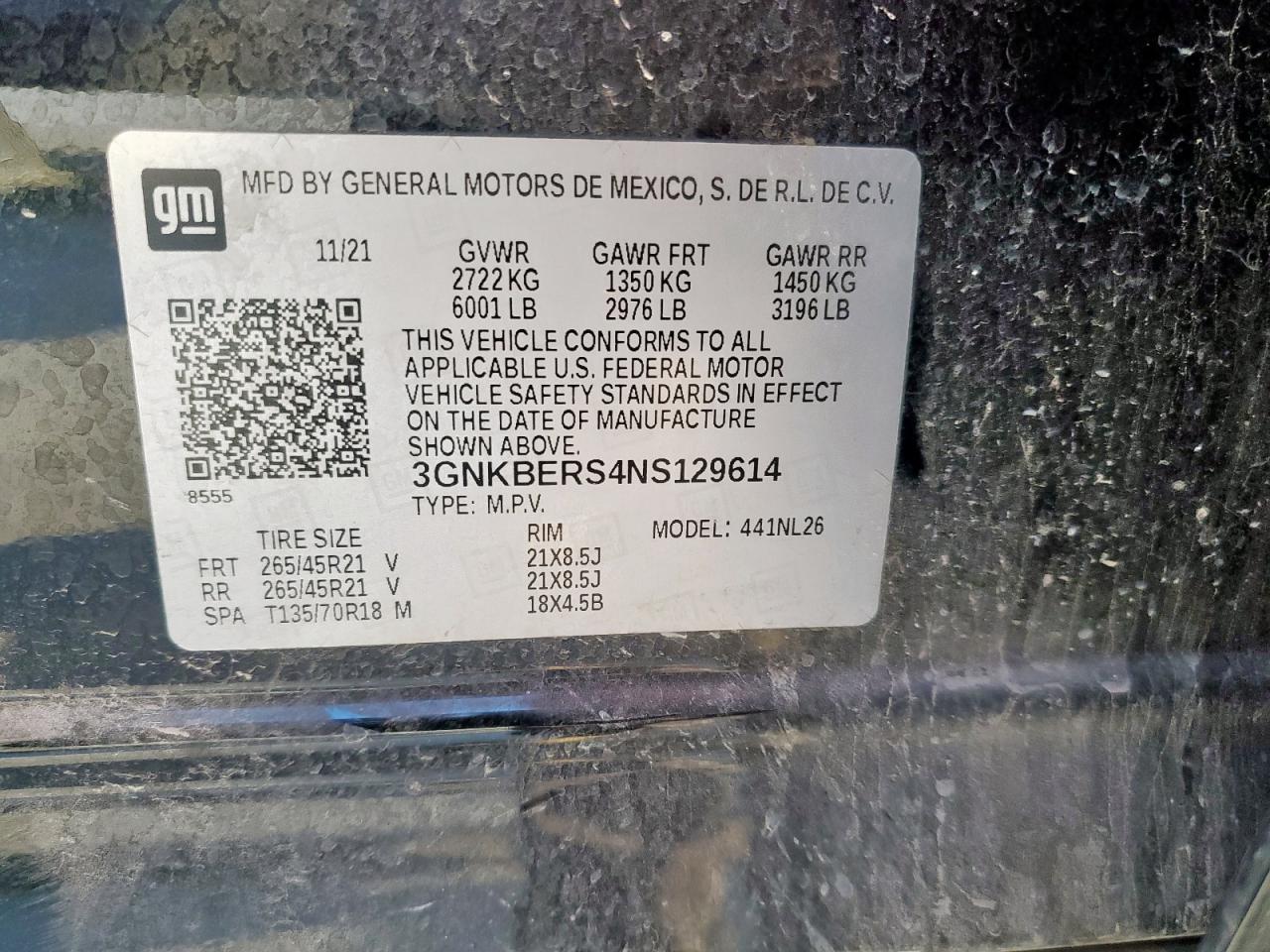 2022 Chevrolet Blazer Rs VIN: 3GNKBERS4NS129614 Lot: 82362105