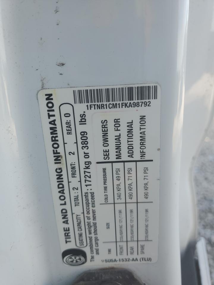 2015 Ford Transit T-250 VIN: 1FTNR1CM1FKA98792 Lot: 86673525